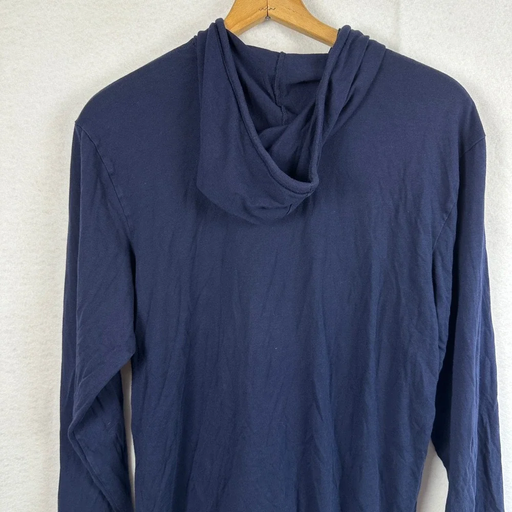 Polo Ralph Lauren Mens Long Sleeve Hoodie Lightweight T-Shirt Navy Red Pony Logo